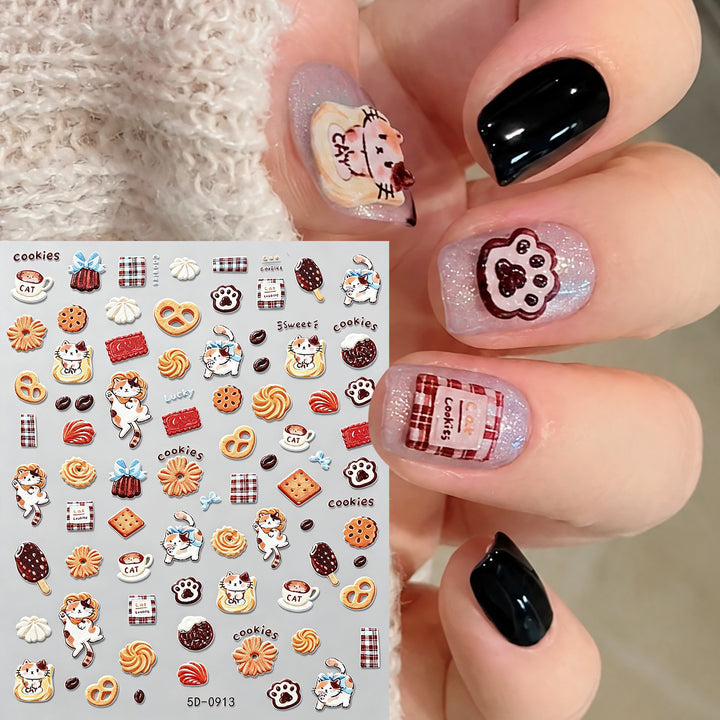 Kreative dessertthemen Nagelkunst Aufkleber