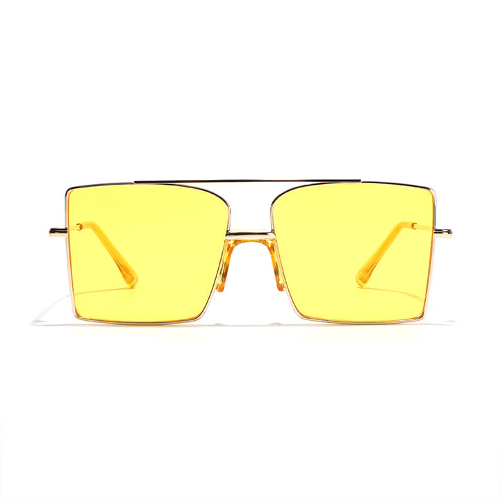 Damen elegante quadratische Sonnenbrille mit modischen Akzenten Karnz