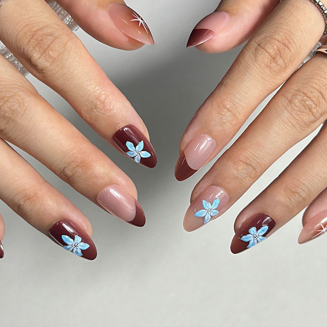 Elegante Floral Press-On Nagelset Karnz