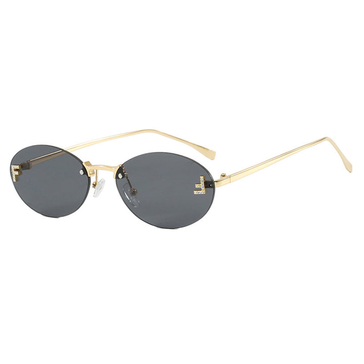 Damen modische Sonnenbrille mit eleganter, verspiegelter Gläserfront und filigranem Metallrahmen Karnz