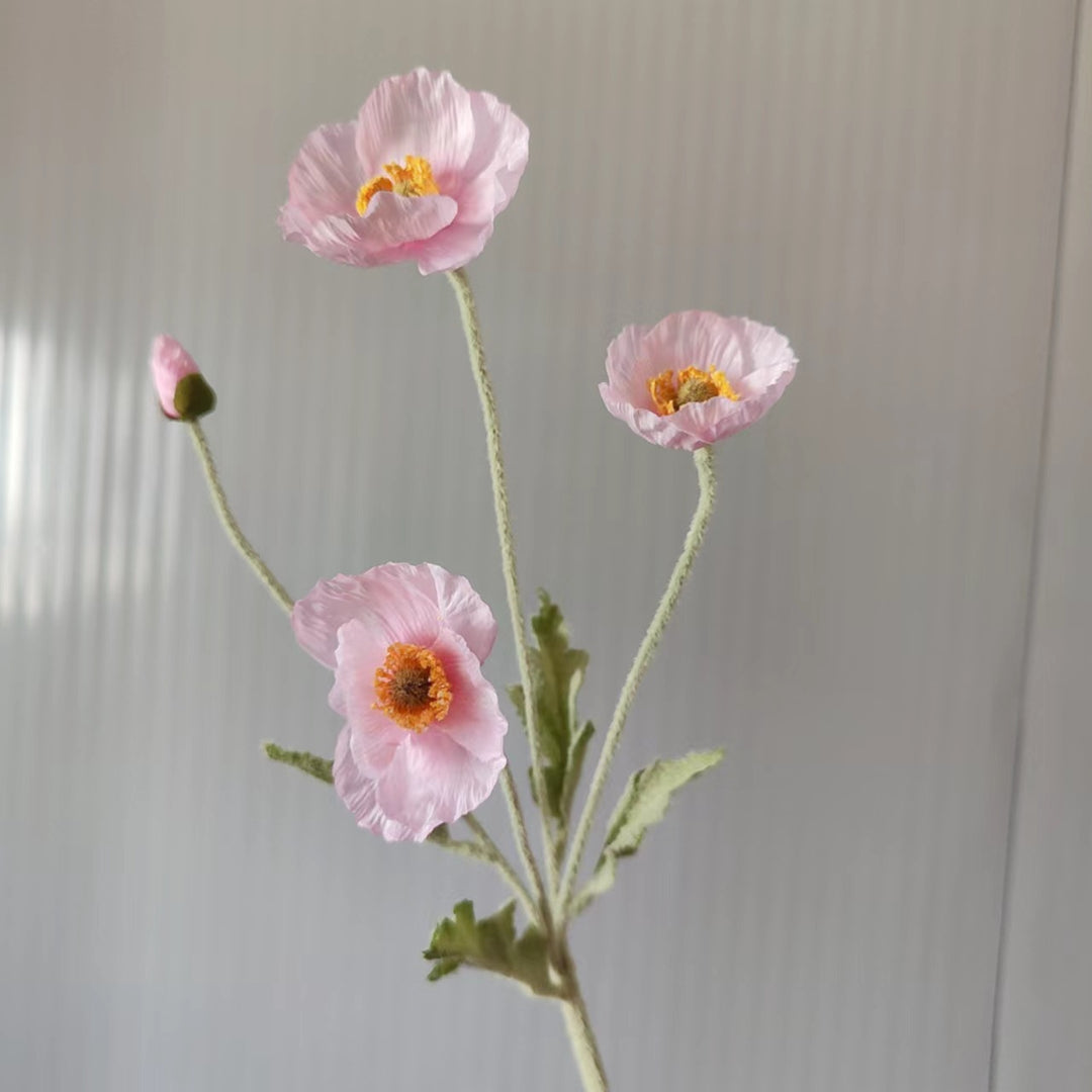 Lebensechter Seiden-Mohnblumenstiel