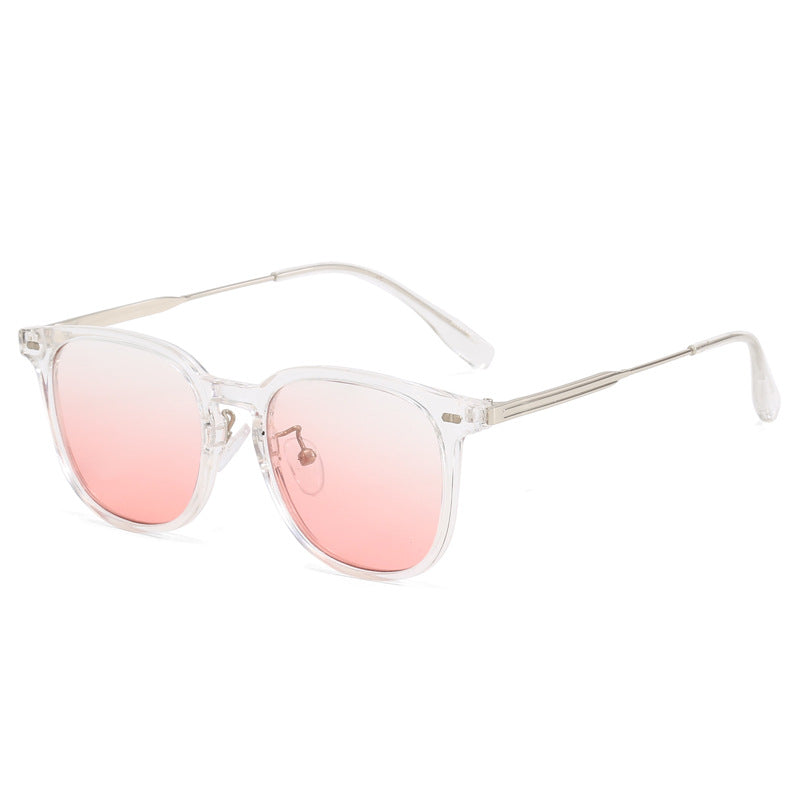 Damen klare rechteckige Brille mit filigranem Metallrahmen Karnz