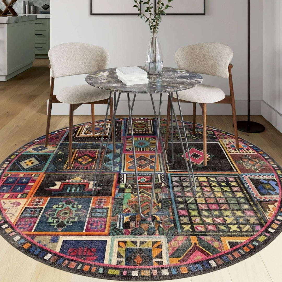 Vintage-inspirierter geometrischer Teppich