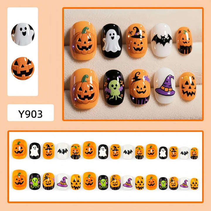 Kunstnägel mit gruseligen Halloween-Motiven Karnz