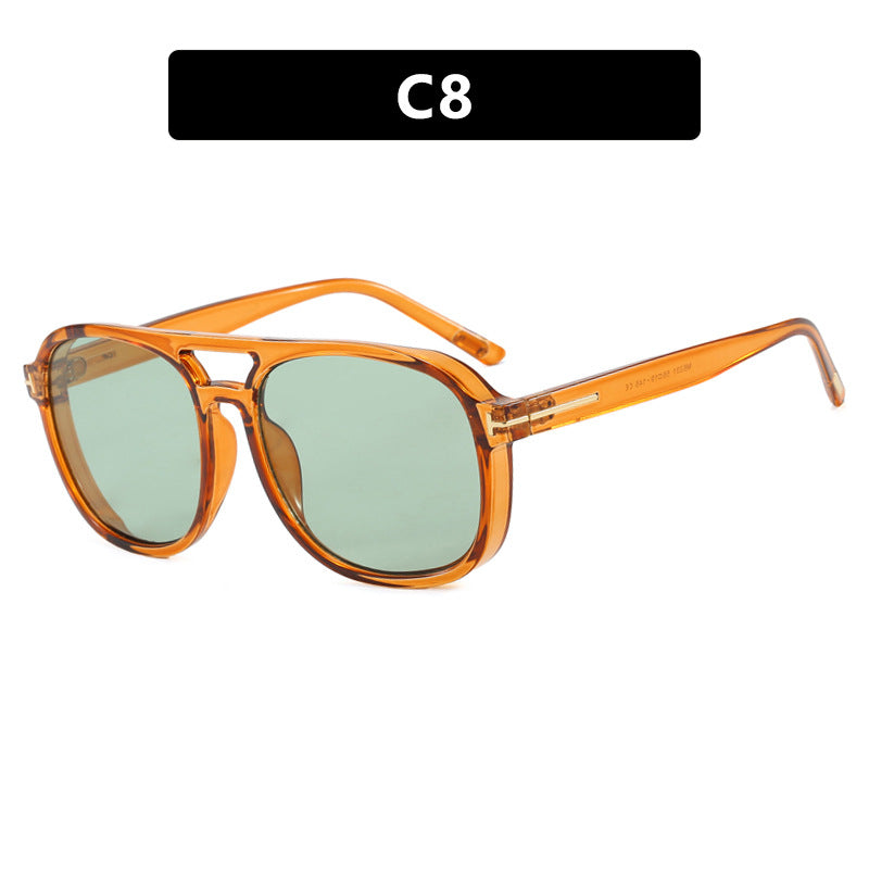 Damen quadratische Sonnenbrille mit luxuriösem Kunststoffrahmen und verspiegelten Gläsern Karnz