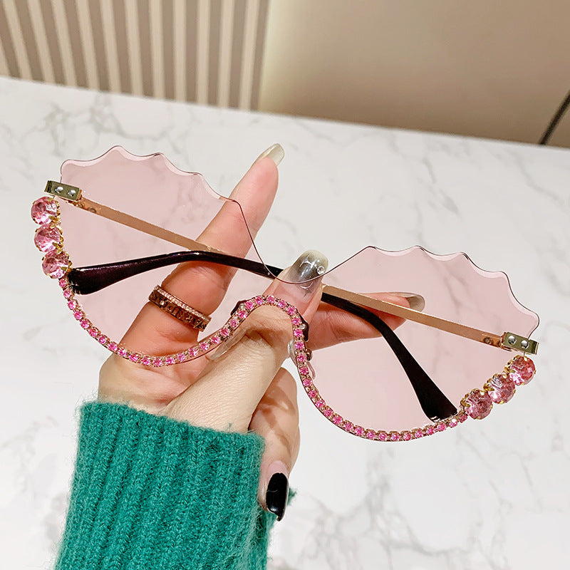 Luxus mit Strass verziertes Schild Sonnenbrille