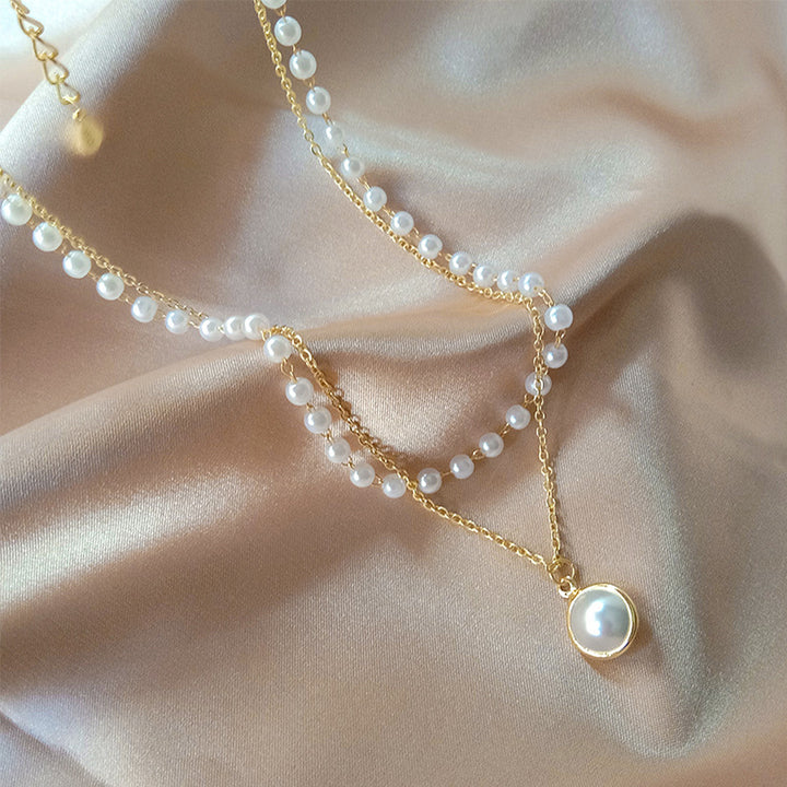 Elegante geschichtete Perlenkette Karnz