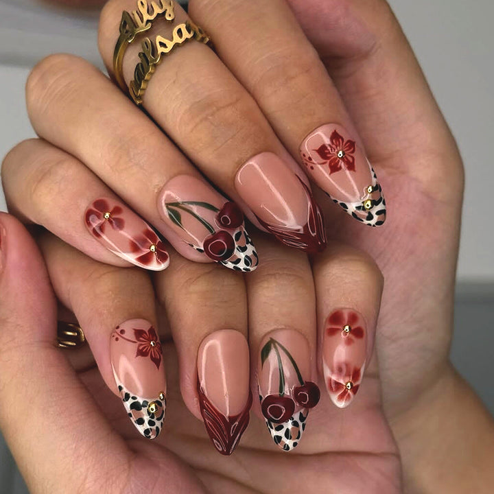 Künstliche Kunstfingernägel mit Floralen und Tierischen Motiven Karnz