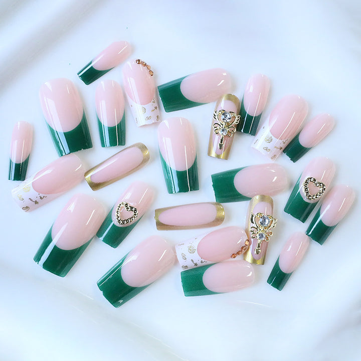 Luxuriöse Acryl-Nagelkunst-Verstärkungen mit Edelsteinakzenten Karnz