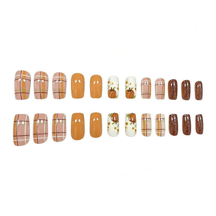 Festliches von Kürbissen inspiriertes Nagelkunstset Karnz