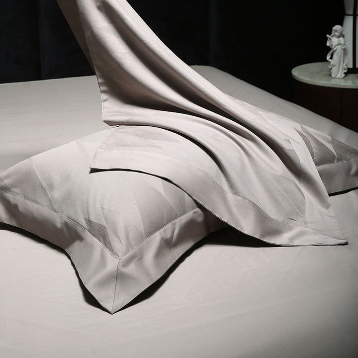 Luxus Jacquard Diamond-Strukturierte Baumwollsatin Bettbezug Set mit Umschlag Kopfkissenbezügen