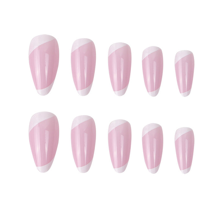 Elegante Stiletto Press-On-Nägel mit French Tip Design Karnz