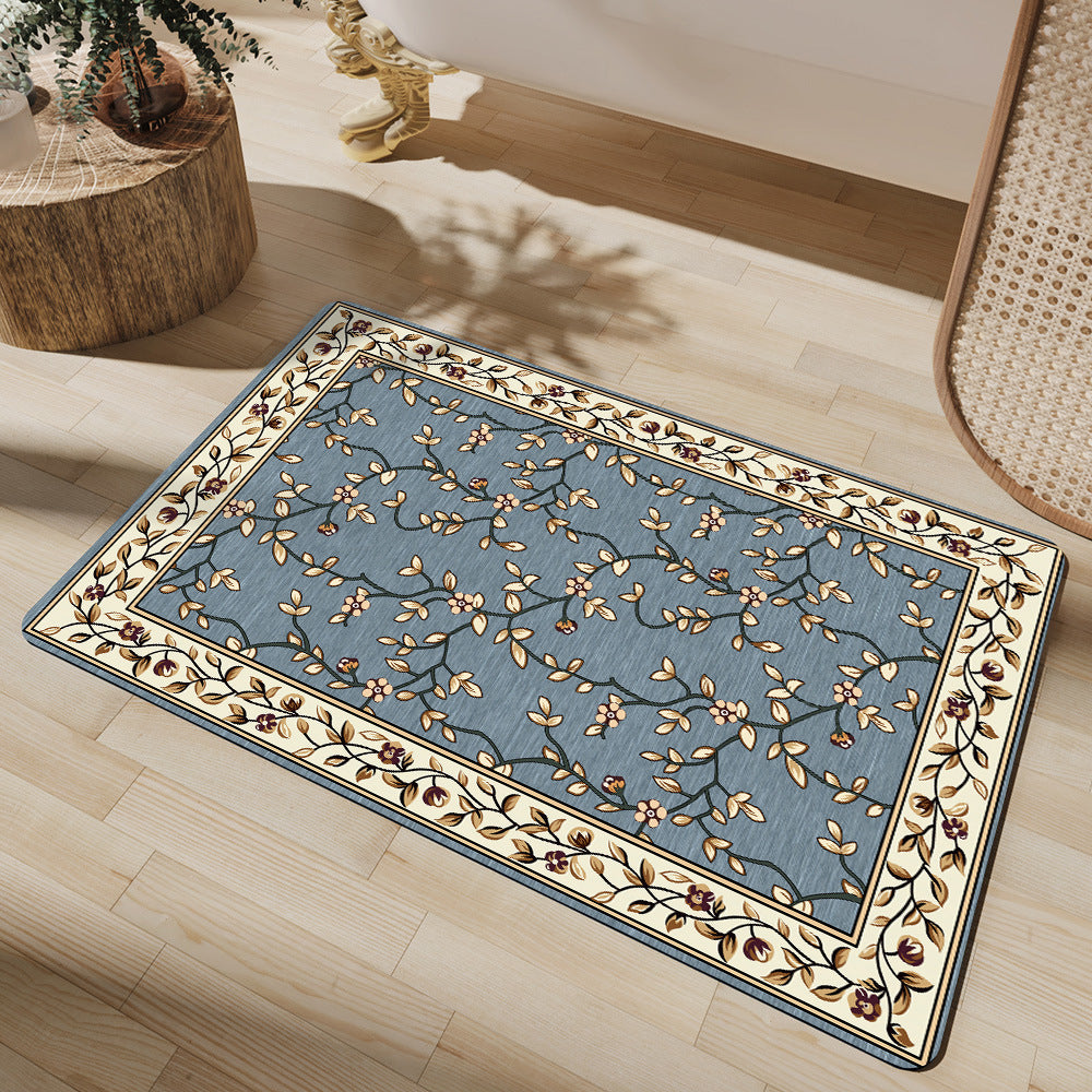 Floral-Patterned Luxury Bath Mat Karnz