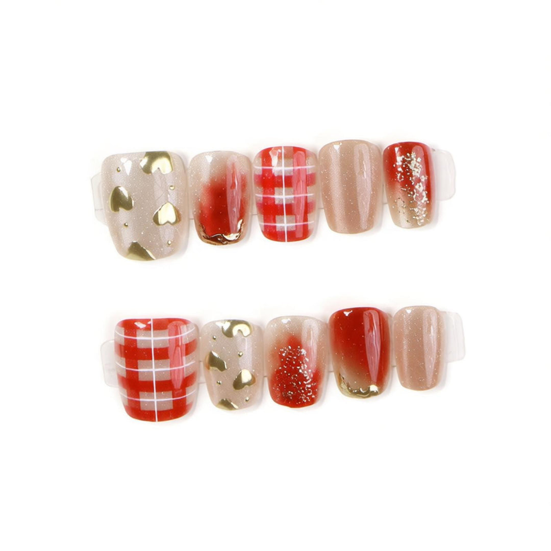 Künstlerisches herbstliches Press-On Nagelset Karnz