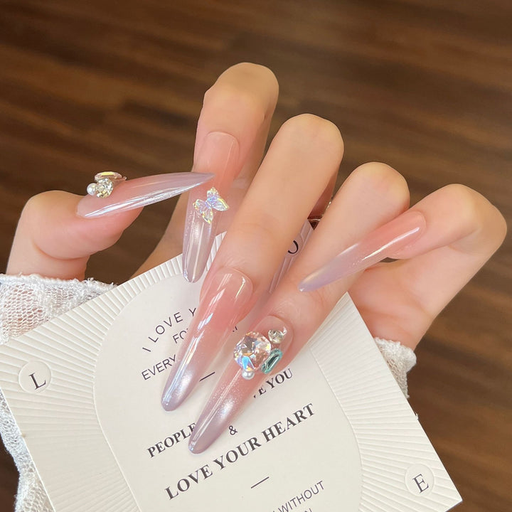 Premium Ombre Glitter Press-On Nail Set Karnz