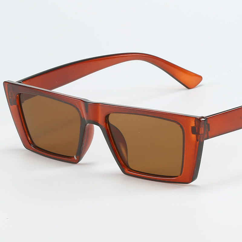 Damen geometrische Sonnenbrille mit trendigem, eckigem Rahmen Karnz