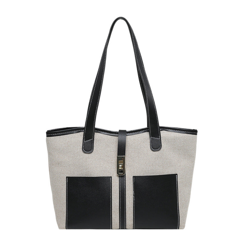 Stilvolle Canvas-Shopper-Tasche mit eleganten Akzenten
