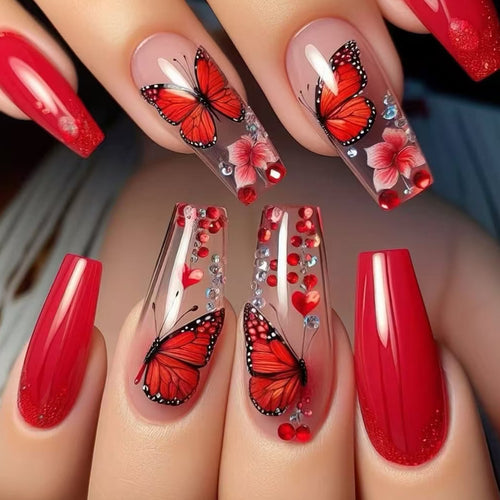 Künstlerisch Schmetterling-Glitzer Nageln Karnz