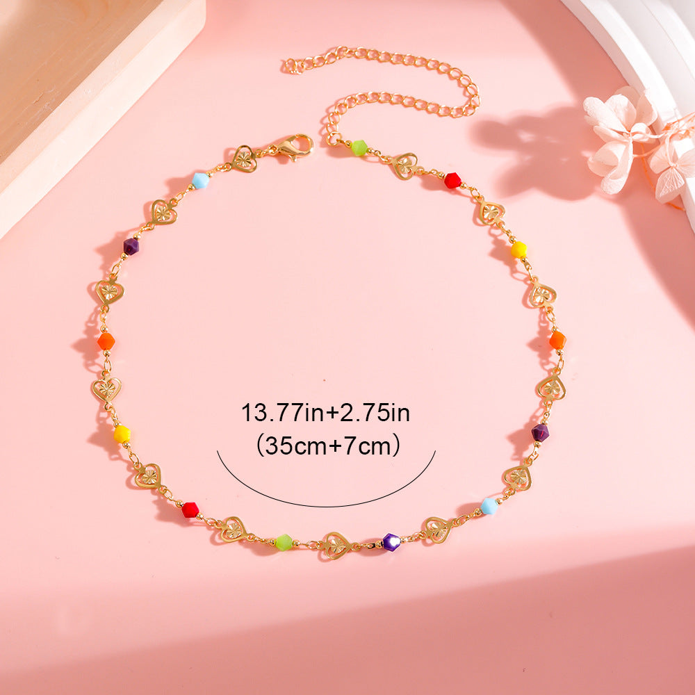 Buntes Herz Charm Armband Karnz