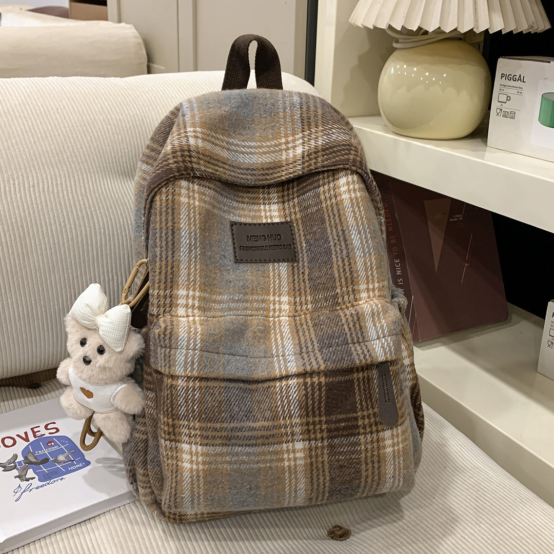 Gemütlicher Karomuster Rucksack Karnz
