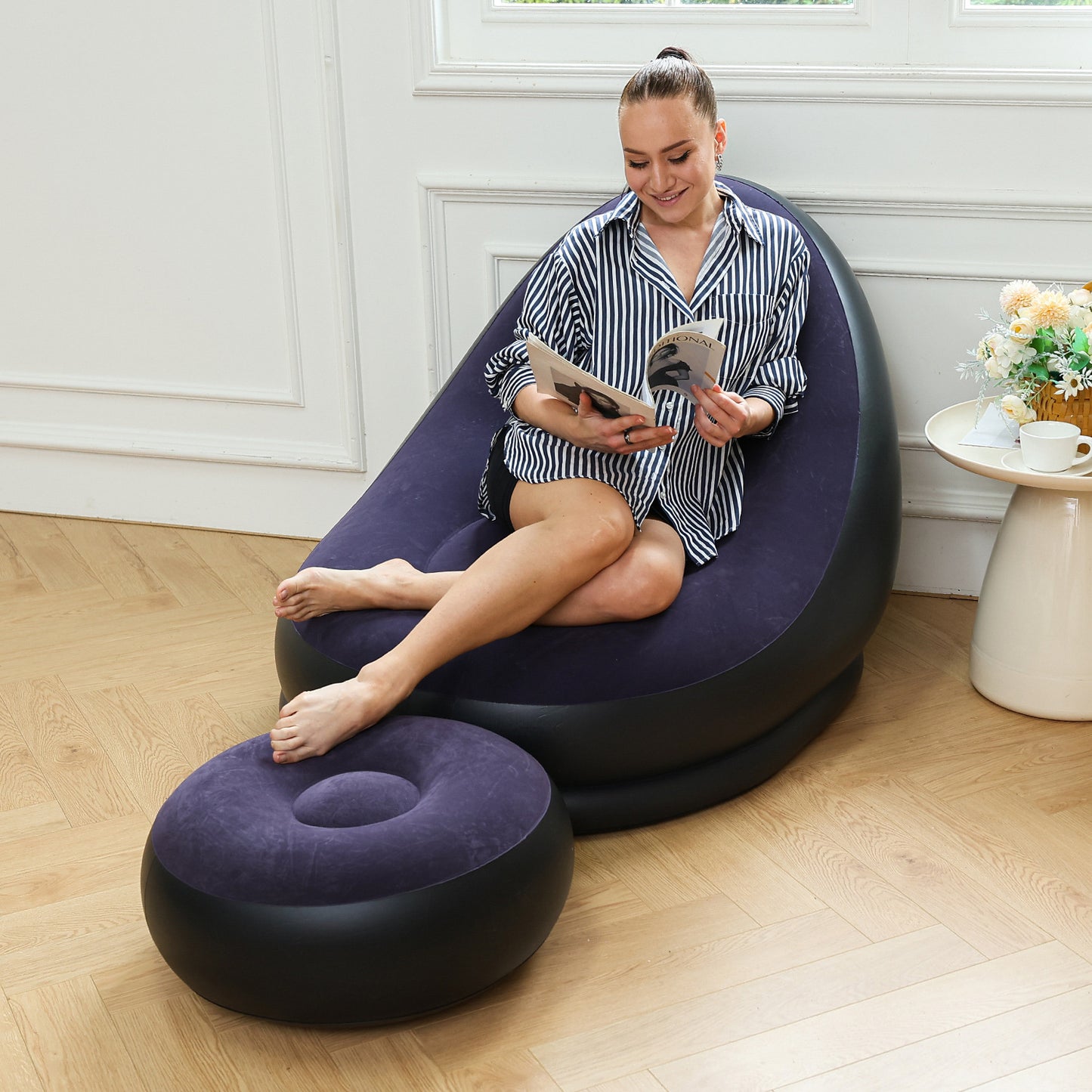 Damen Aufblasbares Komfort-Sofa mit ergonomischer Rückenlehne Karnz