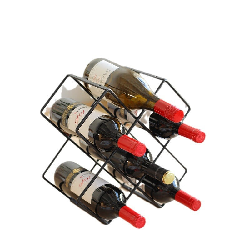 Unisex Weinregal aus schwarzem Metall Karnz