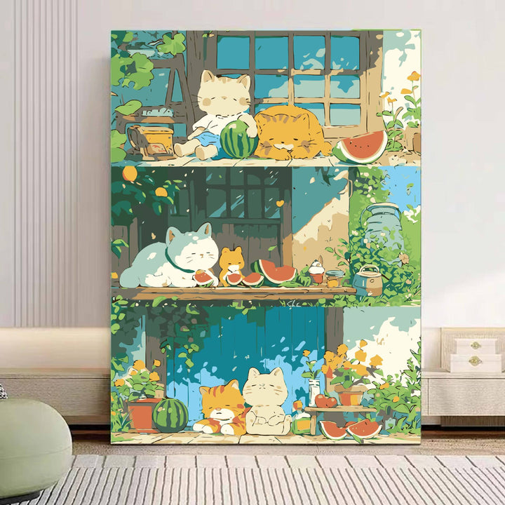 Verspielt Panda Illustration Leinwandkunst Karnz