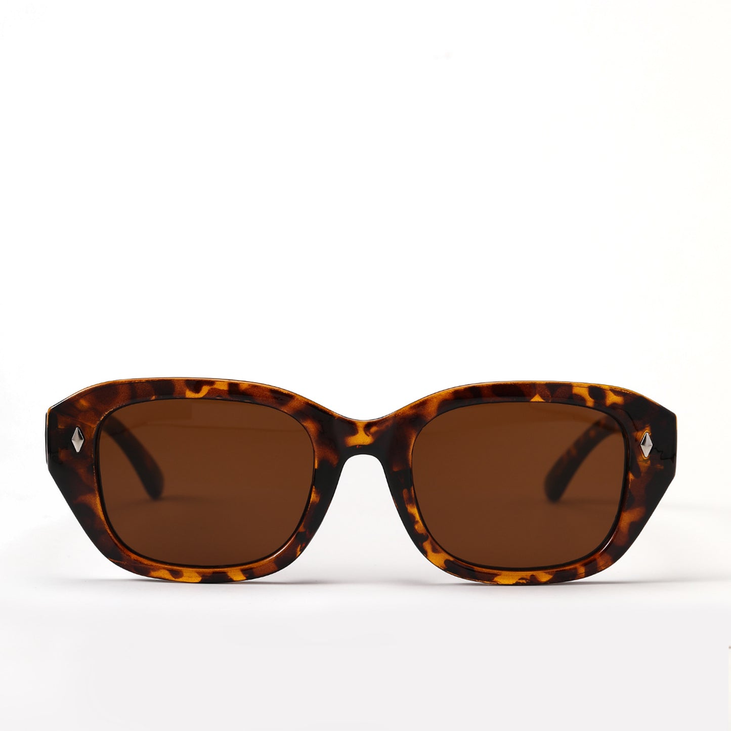 Damen stilvolle quadratische Sonnenbrille mit hochwertigem Schildpatt-Rahmen Karnz
