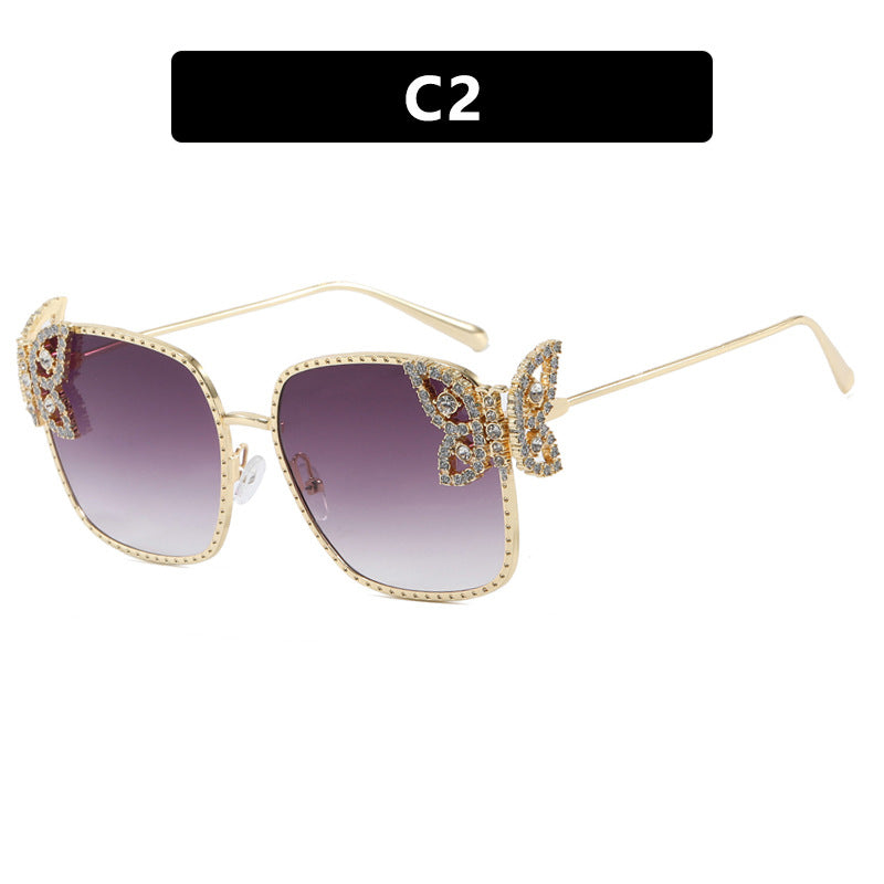 Damen extravagante Brille mit funkelnden Akzenten Karnz