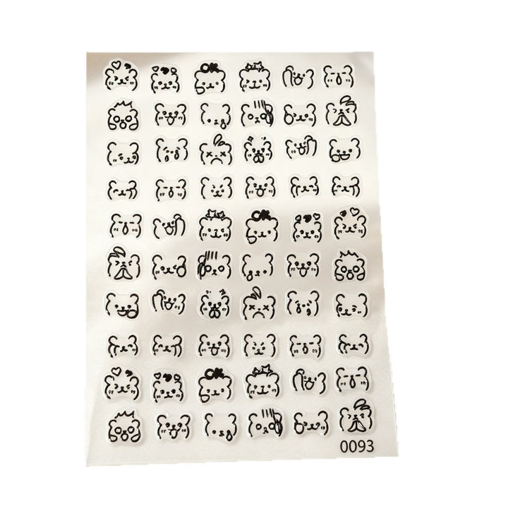 Niedliches tierisches Nagelkunst Aufkleber Set