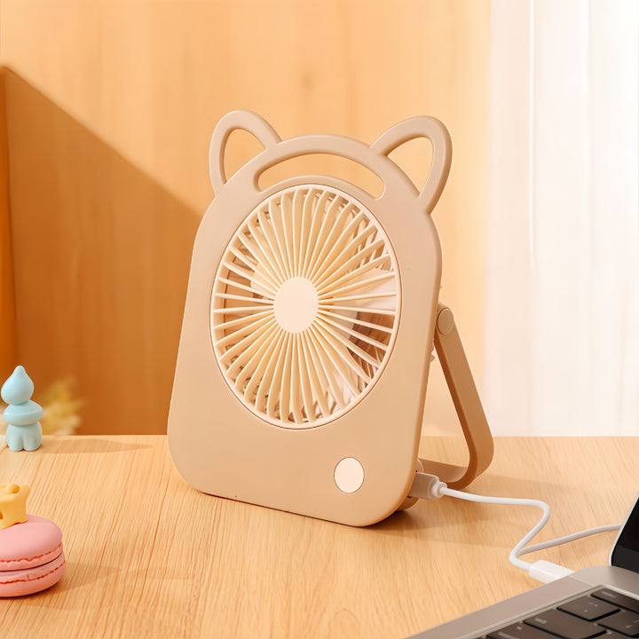 Damen Tragbarer Mini-Handventilator im süßen Katzendesign Karnz