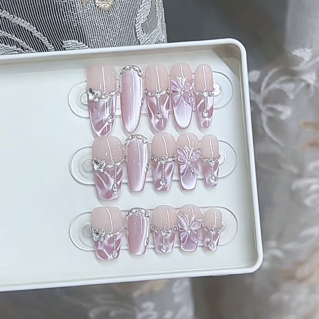 Luxuriöses floral-verziertes Press-On-Nagelset Karnz