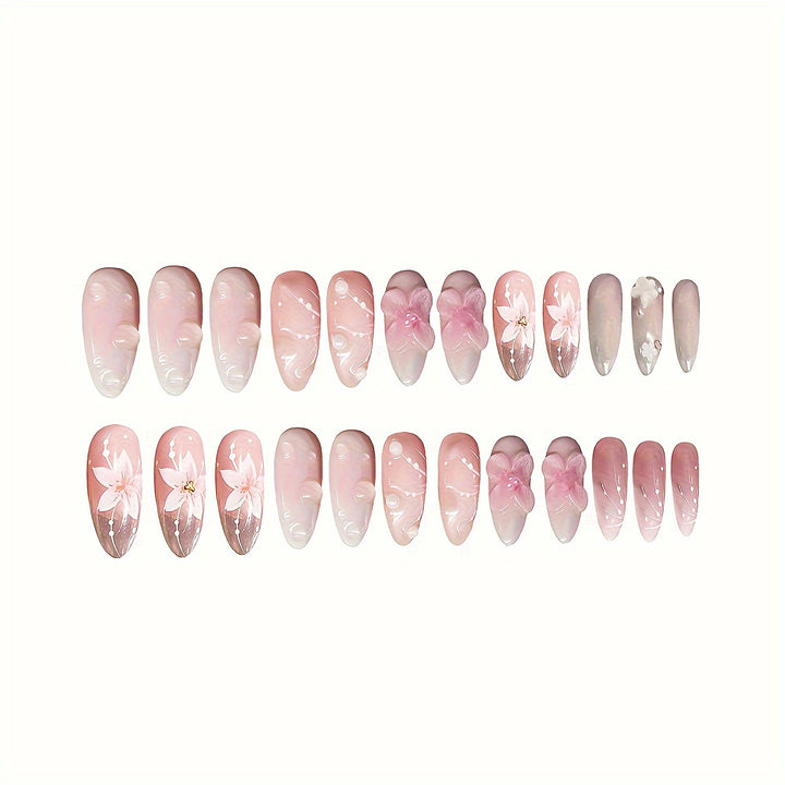 Florale Themen Press-On Nagelkunst Karnz