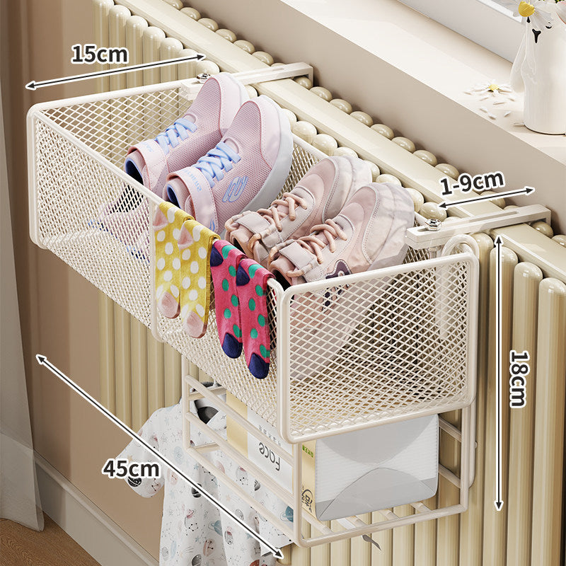 Radiator-Montierter Mesh Schuh- & Socken-Trocknungskorb mit Verstellklemme