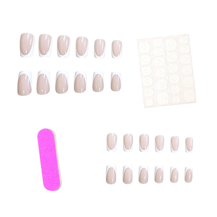 Klassische French Tip Nagel Kunst Erweiterungen Karnz