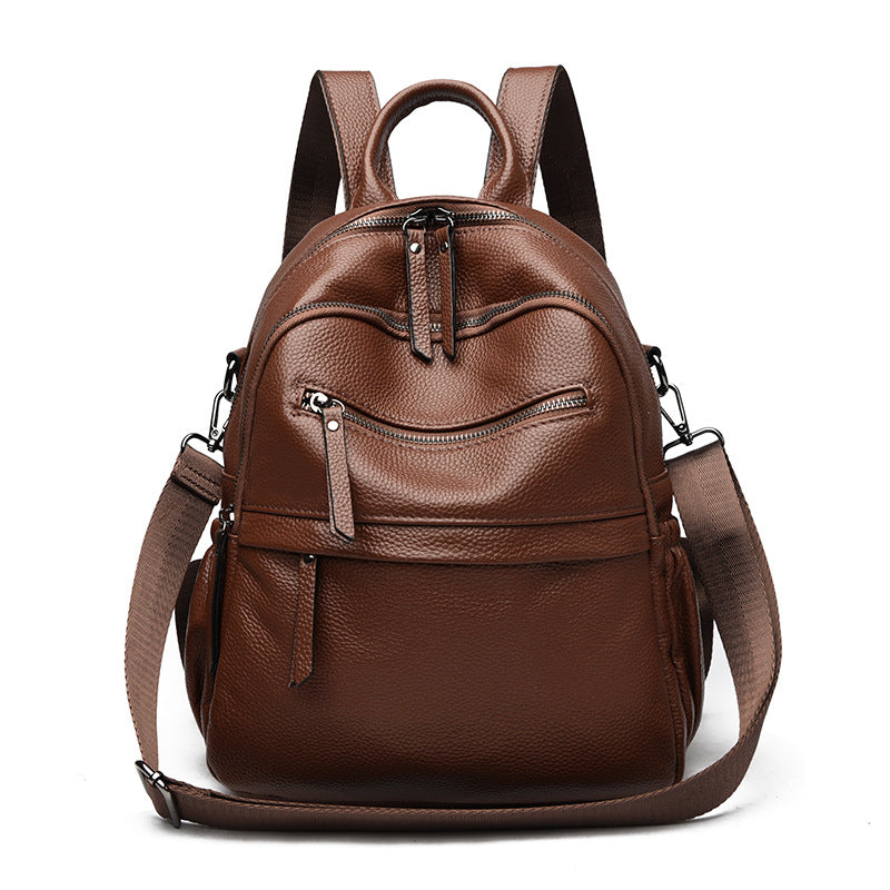 Multi-Funktionaler Texturierter Leder-Rucksack Karnz