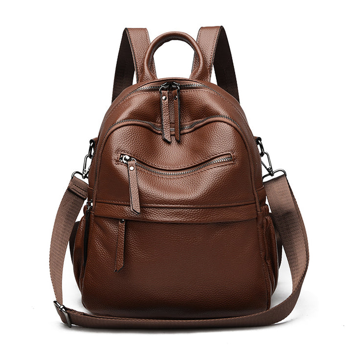 Multi-Funktionaler Texturierter Leder-Rucksack Karnz