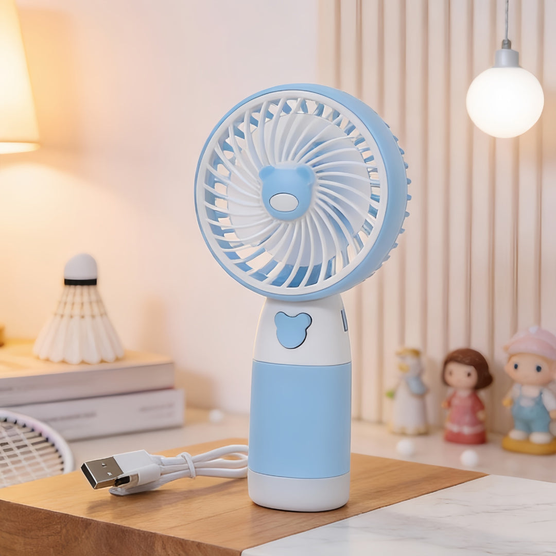 Unisex Tragbarer Handventilator mit niedlichem Bärenmotiv Karnz
