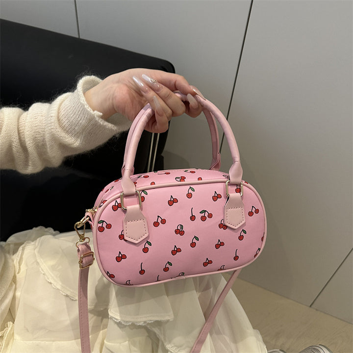 Verspielte Kirschmuster Mini-Handtasche Karnz