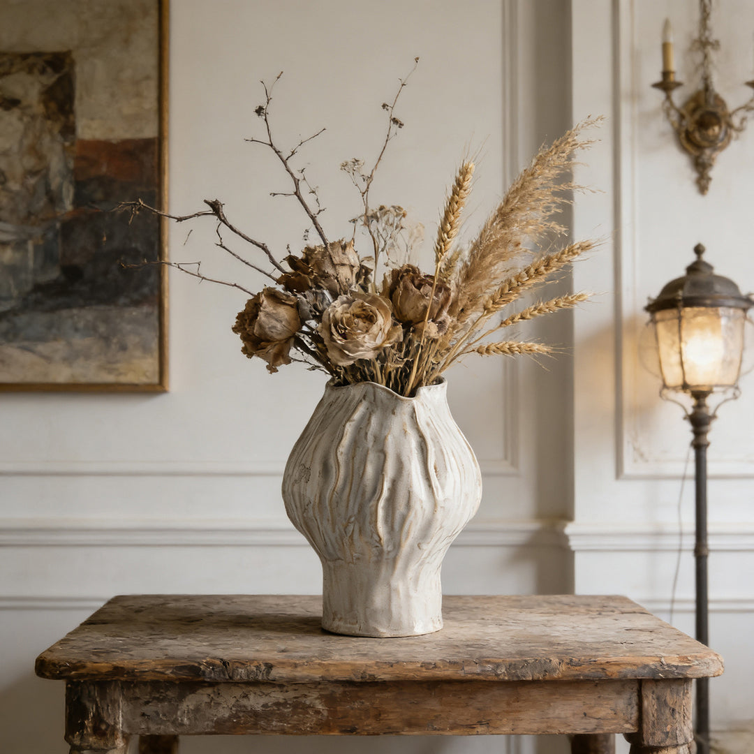 Handgemachte Texturierte Keramische Skulpturale Vase