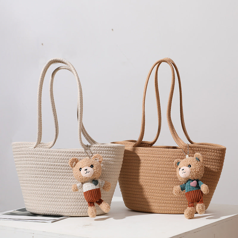 Damen Handgefertigte Strandtasche im modernen Makramee-Stil Karnz