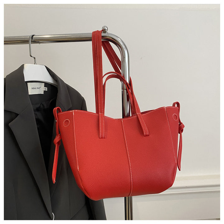 Texturierte Leder Alltags-Tote-Bag Karnz