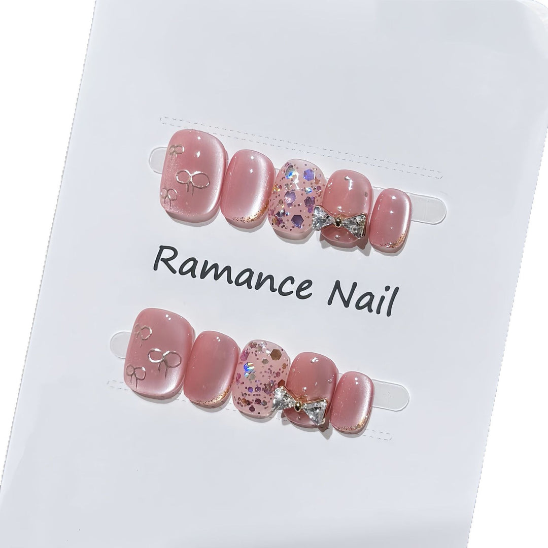 Glamouröse Strass Press-On Nagelset Karnz