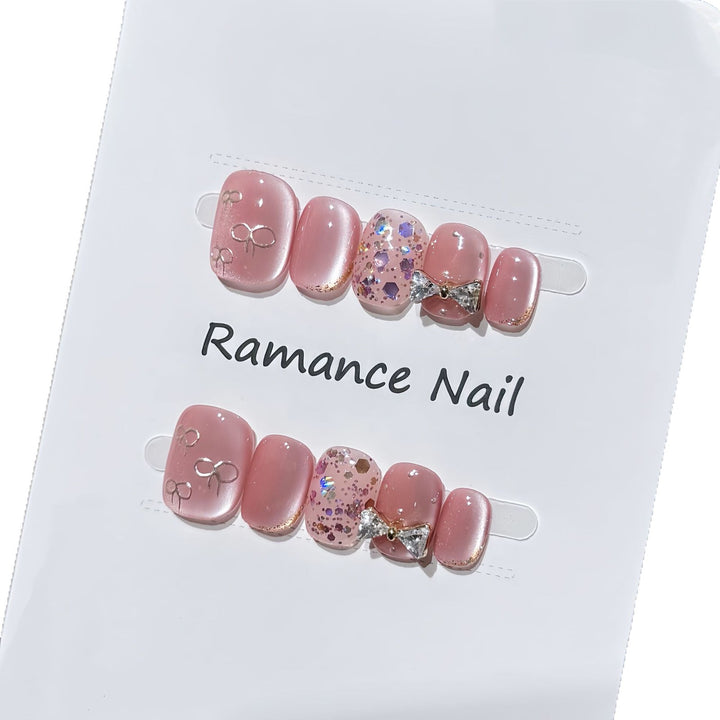 Glamouröse Strass Press-On Nagelset Karnz