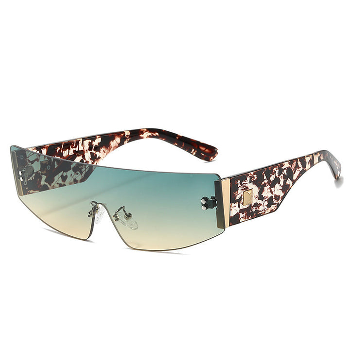 Damen trendige Sonnenbrille mit futuristischem Design Karnz