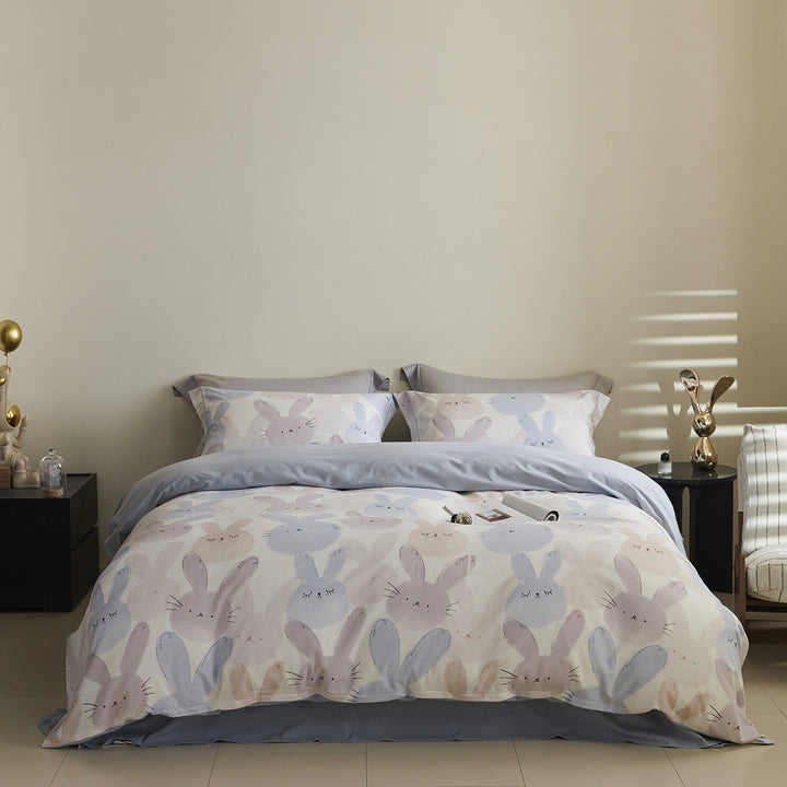 Ombre gestreiftes Baumwollsatin Bettbezug-Set