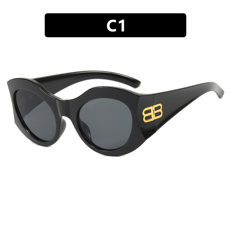 Damen stilvolle Cat-Eye Sonnenbrille mit hochglänzendem Design und schützenden Gläsern Karnz