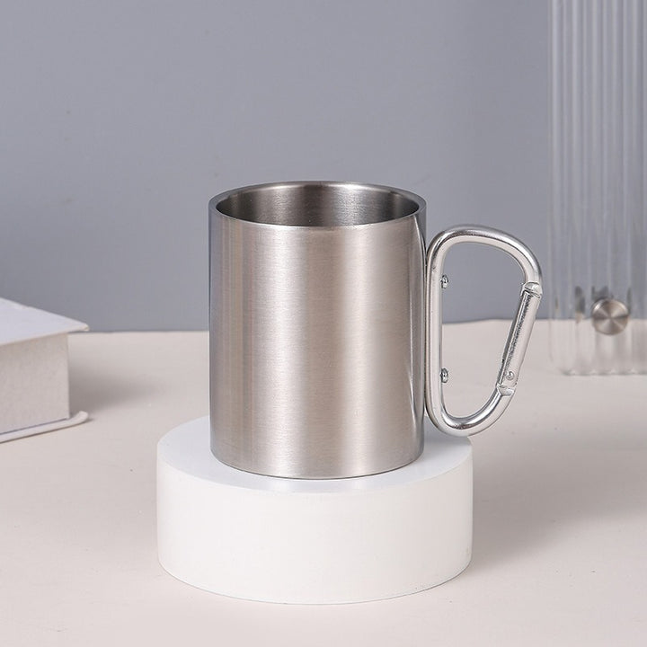 Damen Edelstahl Kaffeebecher mit Karabinergriff Karnz