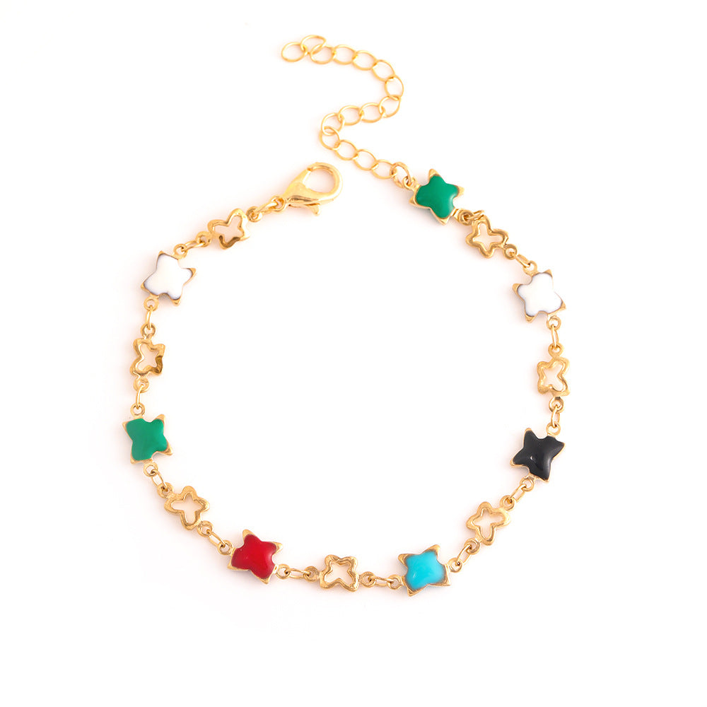 Buntes Stern Charme Armband Karnz