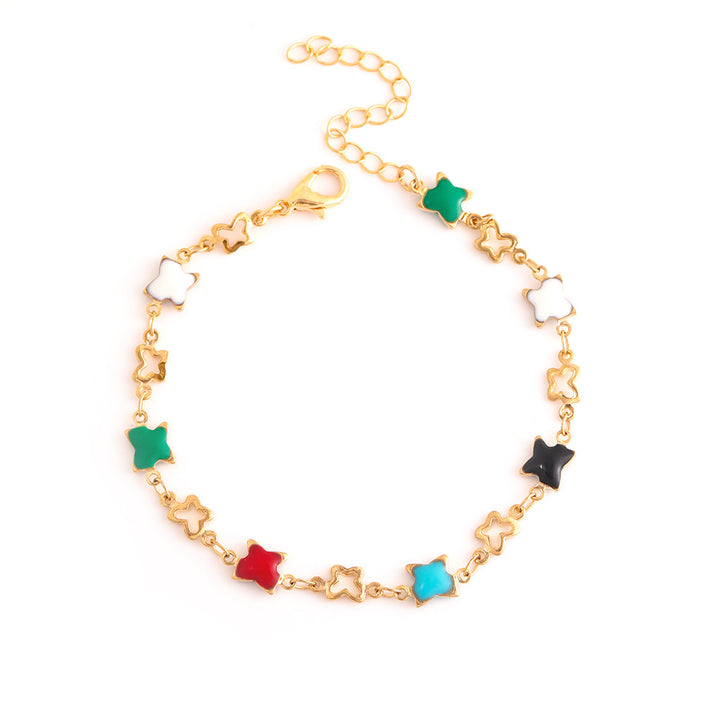 Buntes Stern Charme Armband Karnz